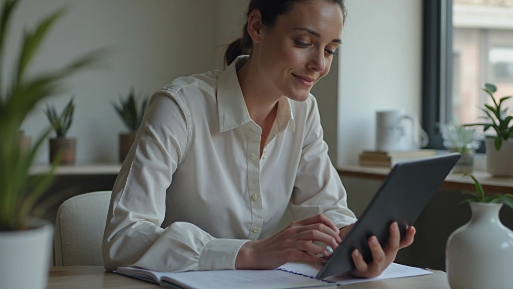 Профессиональное фото женщины с графиком роста финансовых показателей и портативным компьютером